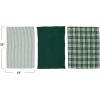 imageCreative CoOp 28quot L x 18quot W Cotton WovenWaffle Weave Tea Towels Green ampamp White Set of 3