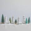 imageCreative CoOp 5quot L x 414quotW x 1014quotH Stoneware Lighthouse wLED Light White Batteries Included