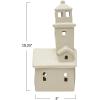 imageCreative CoOp 5quot L x 414quotW x 1014quotH Stoneware Lighthouse wLED Light White Batteries Included