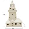imageCreative CoOp 614quotL x 4quot W x 10quot H Stoneware Lighthouse wLED Light White Batteries Included