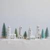imageCreative CoOp 634quotL x 312quotW x 10quot H Stoneware Lighthouse wLED Light White Batteries Included