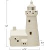 imageCreative CoOp 634quotL x 312quotW x 10quot H Stoneware Lighthouse wLED Light White Batteries Included