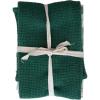imageCreative CoOp 28quot L x 18quot W Cotton WovenWaffle Weave Tea Towels Green ampamp White Set of 3
