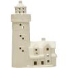 imageCreative CoOp 634quotL x 314quotW x 1014quotH Stoneware Lighthouse wLED Light White Batteries Included