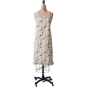 imageCreative CoOp Cotton Printed Apron with Pattern and Ruffle Multicolor