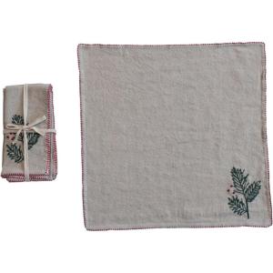 imageCreative CoOp Holly Embroidered Napkins Cotton and Linen Blend Multicolor Set of 4