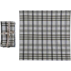 imageCreative CoOp Stonewashed Cotton Napkins White and Green Plaid Set of 4