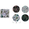 imageCreative CoOp 4quot Round Printed Recycled Paper ampamp Cardboard Coasters wEvergreen Botanicals Multi Color 4 Styles Boxed Set of 8 