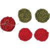 imageCreative CoOp Handmade Wool Felt Ball Coasters Red and Green Set of 4RedGreen