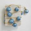 imageCreative CoOp Embossed Mercury Glass Ornament Garland with Gold Cord Blue