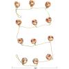 imageCreative CoOp Etched Mercury Glass Ball Ornament Garland with Gold Cord Matte Silver Finish and Coral Color