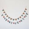 imageCreative CoOp Handmade Wool Felt Scalloped Pennant Garland Multicolor