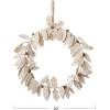 imageCreative CoOp Wool Felt Holly Wreath with Berries and Metallic Gold Thread Embroidery Multicolor