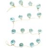 imageCreative CoOp Embossed Mercury Glass Ornament Garland with Gold Cord Blue