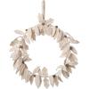 imageCreative CoOp Wool Felt Holly Wreath with Berries and Metallic Gold Thread Embroidery Multicolor