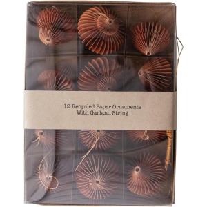 imageCreative CoOp Decorative Paper Folding Honeycomb Ornaments with DIY Garland String Rust Color Set of 12