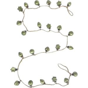 imageCreative CoOp Embossed Mercury Glass Ornament Garland with Jute Cord Olive Green