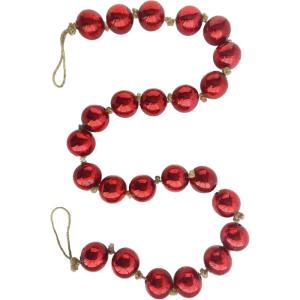 imageCreative CoOp Glass Ball Ornament Garland on Jute String Red