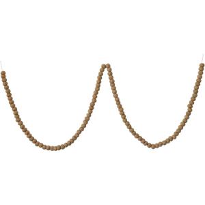 imageCreative CoOp Handmade Wool Felt Ball Garland in Printed Drawstring Bag Oatmeal Color