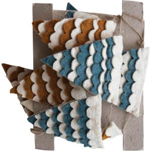 imageCreative CoOp Handmade Wool Felt Scalloped Pennant Garland Multicolor