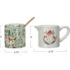 imageCreative CoOp Stoneware Creamer and Sugar Pot Set Multicolor Set of 3