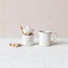 imageCreative CoOp Tree Debossed Stoneware Creamer and Sugar Pot Set White Set of 3