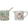 imageCreative CoOp Stoneware Creamer and Sugar Pot Set Multicolor Set of 3