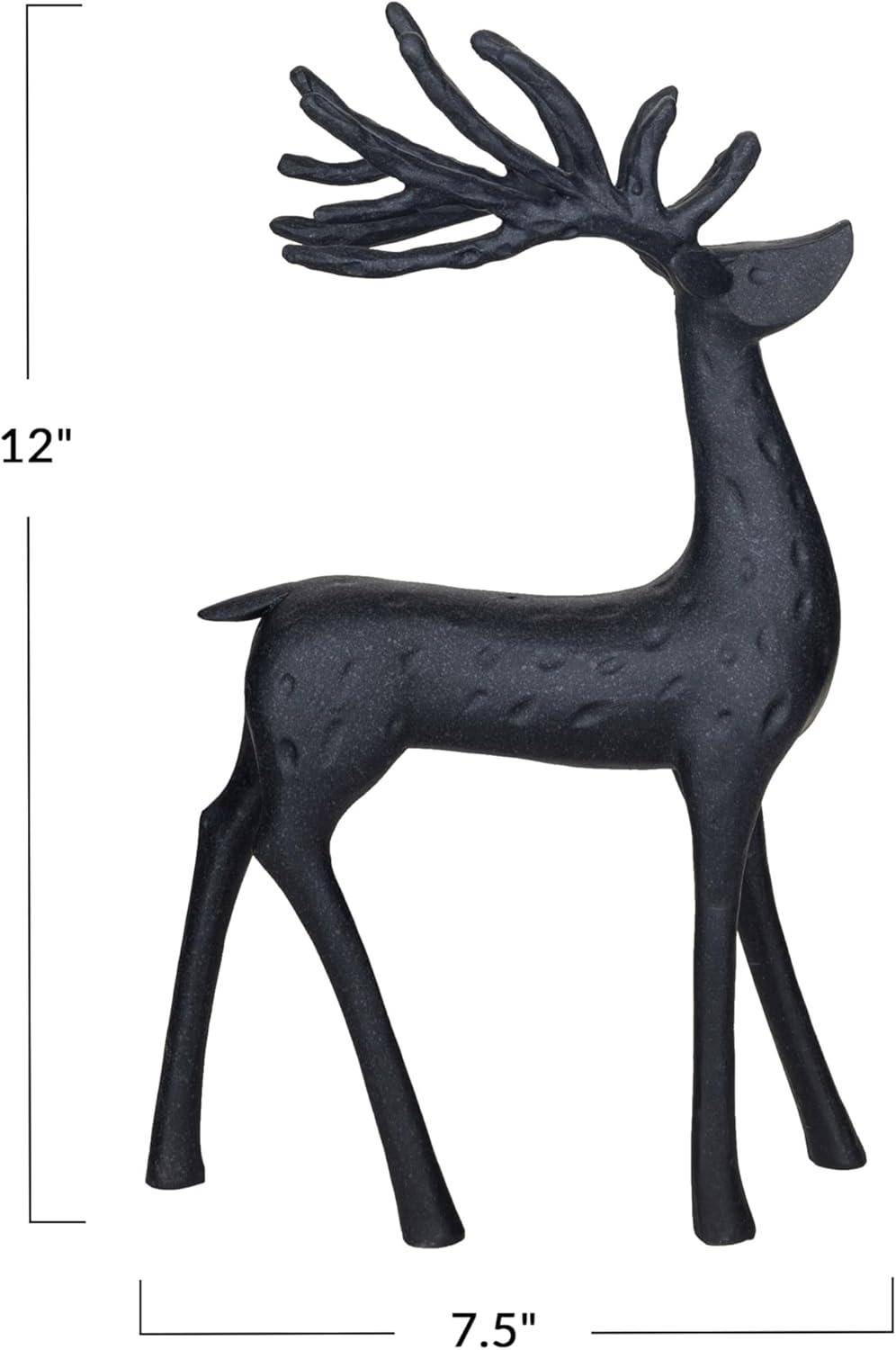 imageCreative CoOp Resin Reindeer Decor Black75 L x 25 W x 12 H