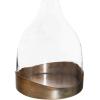 imageCreative CoOp Decorative Glass Cloche with Metal Tray Clear and Copper