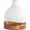 imageCreative CoOp Decorative Glass Cloche with Metal Tray Clear and Copper