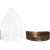 imageCreative CoOp Decorative Glass Cloche with Metal Tray Clear and Copper