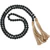 imageCreative CoOp Paulownia Wood Bead Garland with Jute Tassels Distressed Black