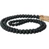 imageCreative CoOp Paulownia Wood Bead Garland with Jute Tassels Distressed Black