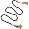 imageCreative CoOp Paulownia Wood Bead Garland with Jute Tassels Distressed Black