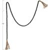 imageCreative CoOp Paulownia Wood Bead Garland with Jute Tassels Distressed Black
