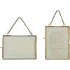 imageCreative CoOp Glass ampamp Brass Photo Frames with Stands Set of 2 StylesHanging