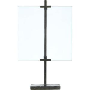 imageCreative CoOp 10 in x 1675 in Black Adjustable Metal Stand and Glass Floating Photo Frame