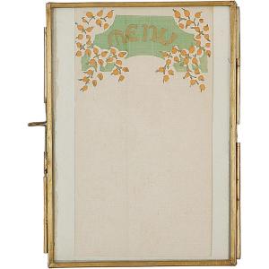 imageCreative CoOp Brass ampamp Glass Photo Frame with Gold Finish ampamp Hinged Opening