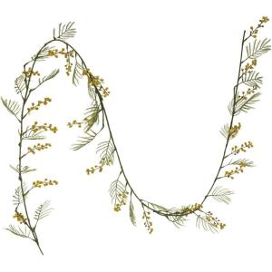 imageCreative CoOp Faux Botanical Yellow Flowers Garland 72quot L x 4quot W x 1quot H White