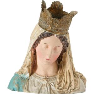 imageCreative CoOp HandPainted Magnesia Vintage Reproduction Virgin Mary Bust with Removable Crown