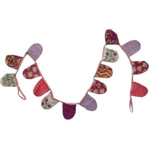 imageCreative CoOp Vintage Cotton Kantha Quilt Pennant Garland Multicolor