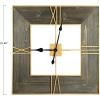 imageCreative CoOp 30 Inch Square Wall Clock with Wood Finish and Gold Trim