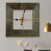 imageCreative CoOp 30 Inch Square Wall Clock with Wood Finish and Gold Trim