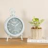 imageCreative CoOp Antique White Mantel Clock with Pewter Finish and Iron Base