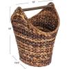imageCreative CoOp Bankuan Braided Oval Toilet Paper Basket with Wood BarDark Brown