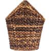imageCreative CoOp Bankuan Braided Oval Toilet Paper Basket with Wood BarDark Brown