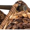 imageCreative CoOp Bankuan Braided Oval Toilet Paper Basket with Wood BarDark Brown