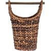 imageCreative CoOp Bankuan Braided Oval Toilet Paper Basket with Wood BarDark Brown