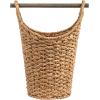 imageCreative CoOp Bankuan Braided Oval Toilet Paper Basket with Wood BarNatural