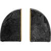 imageCreative CoOp Boho Arched Semicircle Marble Brass Detail Set of 2 Black Bookend